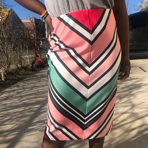 Patterned Pencil Skirt